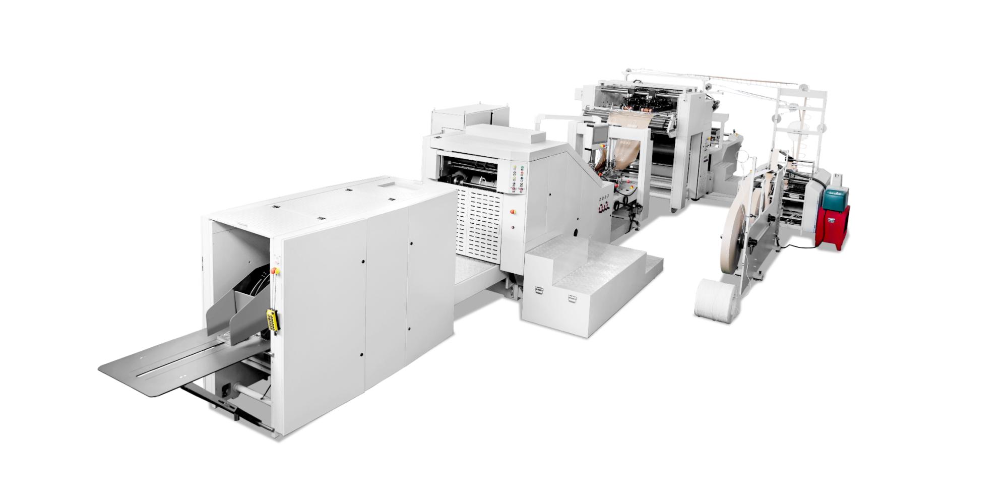 Square Bottom Paper Bag Machine with Twisted Handle and Inline Printing