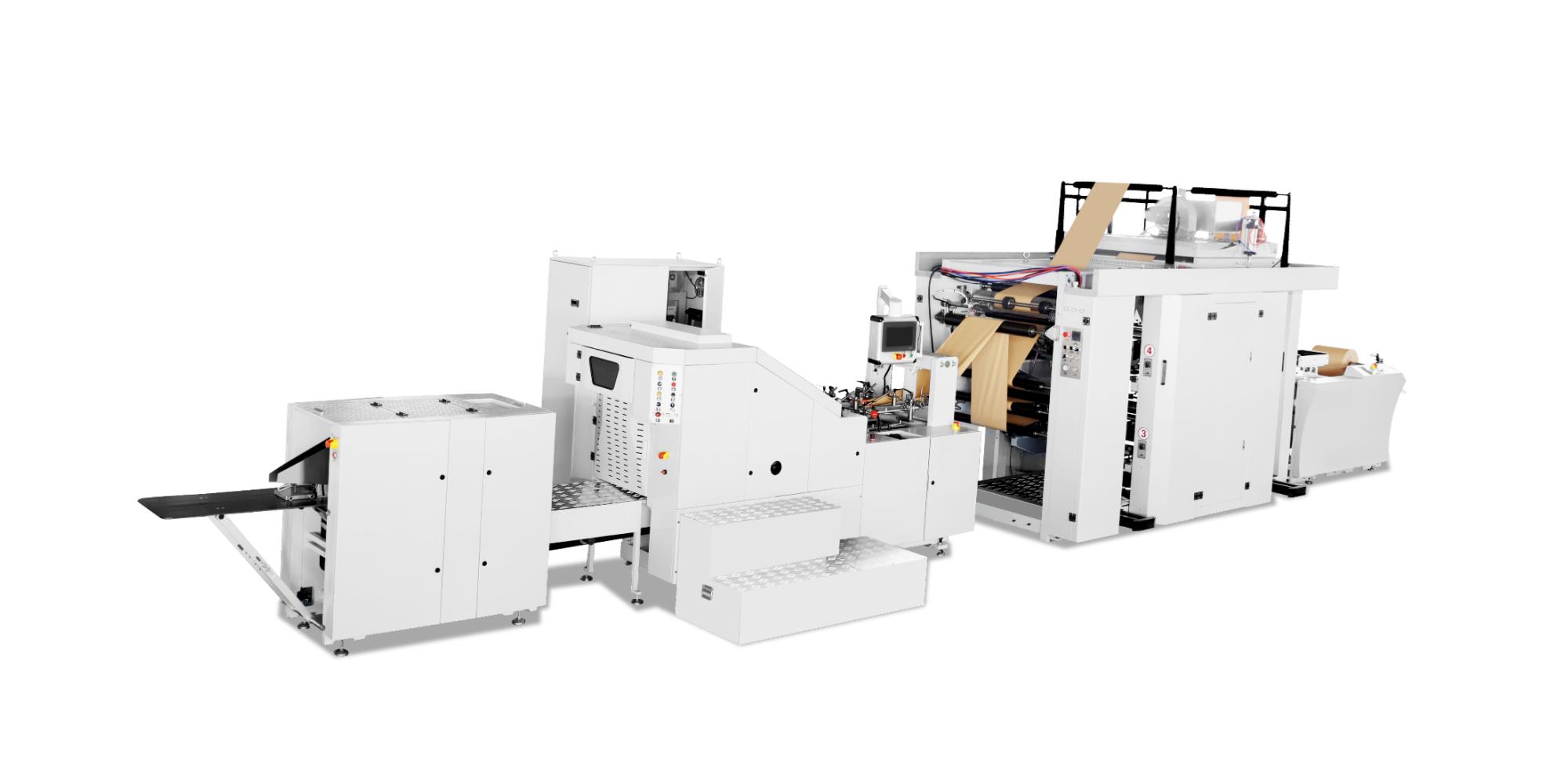 Square Bottom Paper Bag Machine with Printing Inline