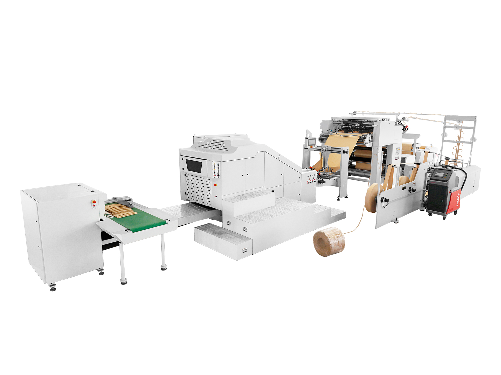 Fully Automatic Square Bottom Paper Bag Machine with Twisted Rope Handle Inline