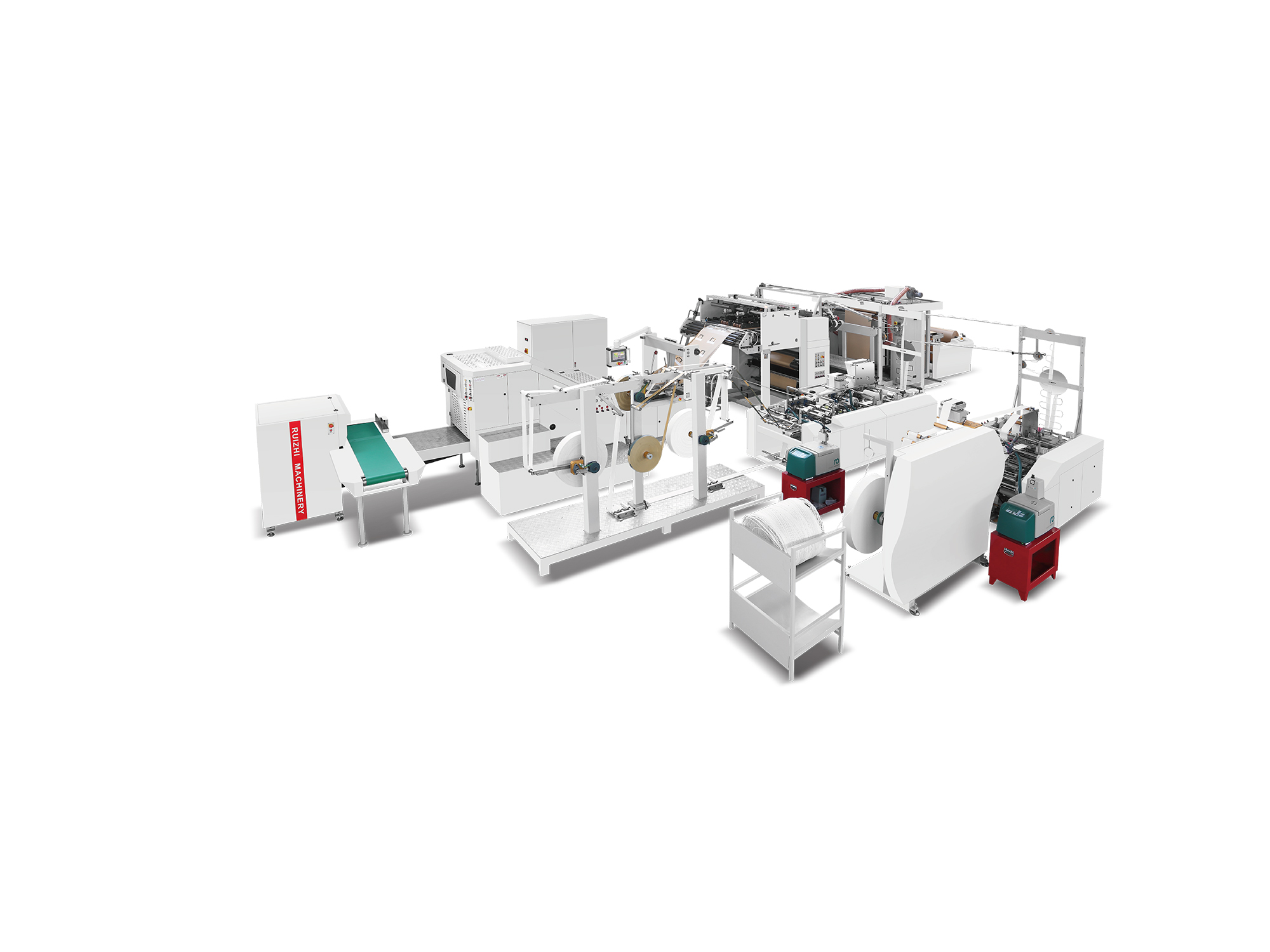Square Bottom Paper Bag Machine with Twisted and Flat Handle Inline