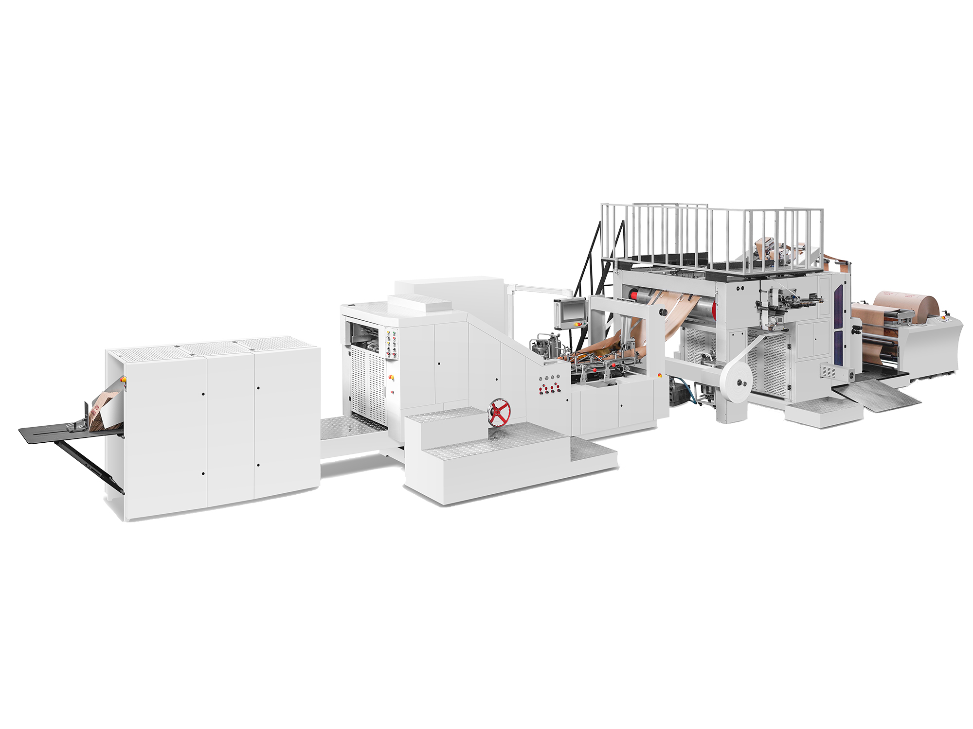 Flat Handle Inside Fold Square Bottom Paper Bag Machine