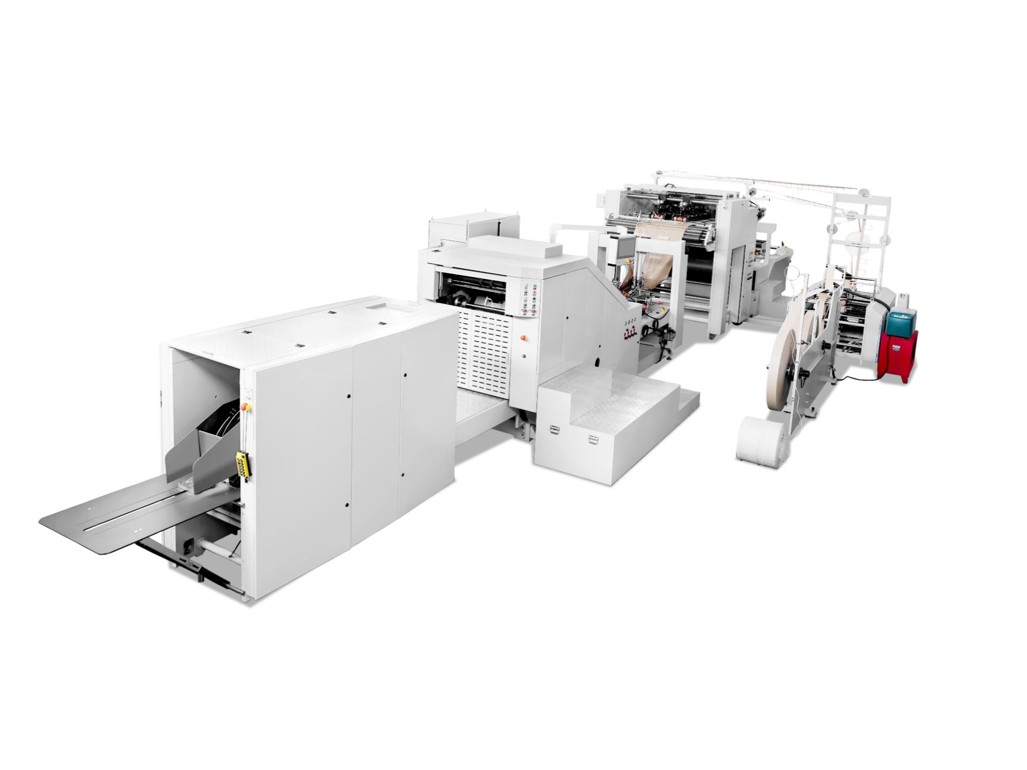 Square Bottom Paper Bag Machine with Twisted Handle and Inline Printing