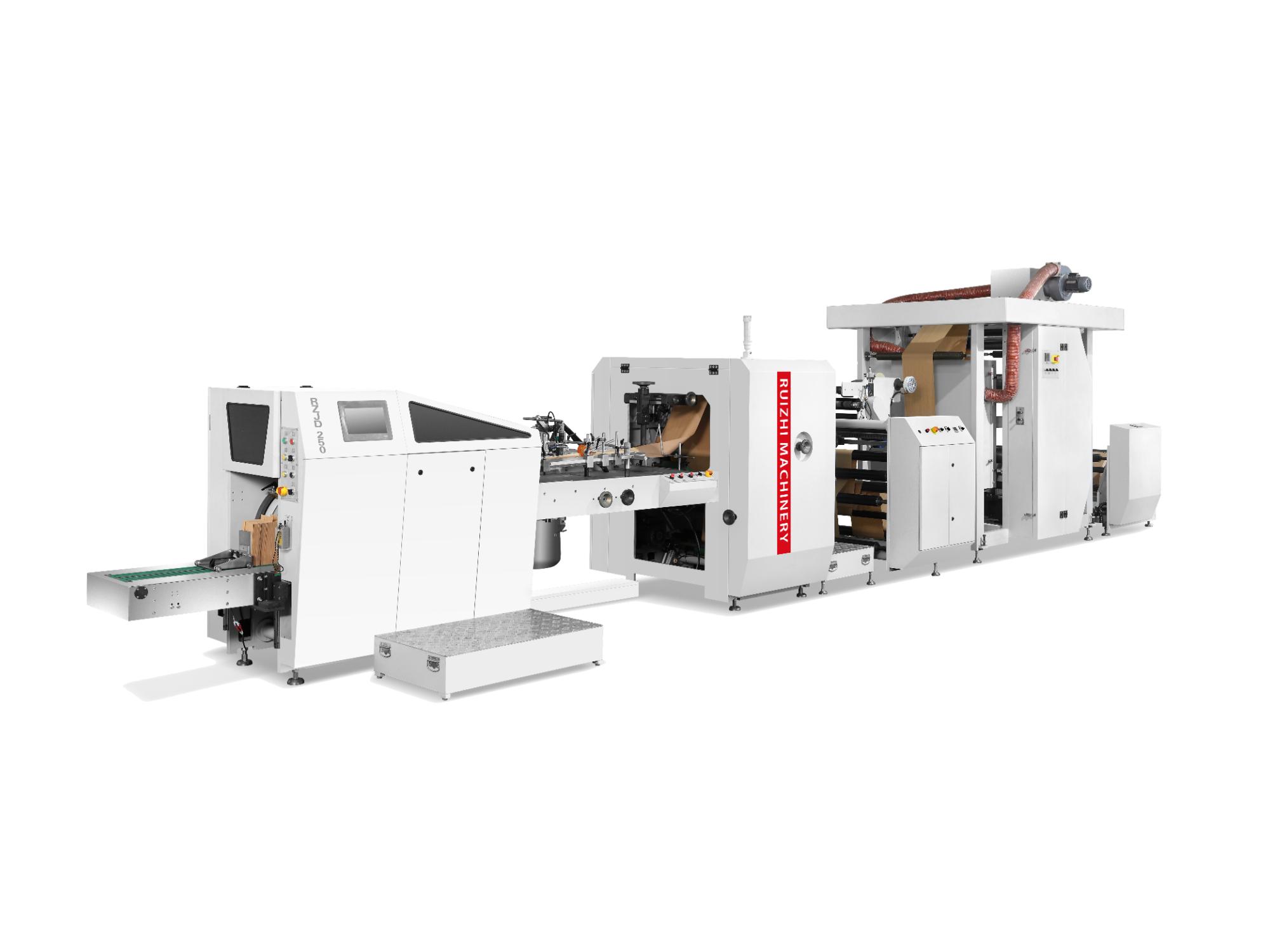 RZJD-G250J Flat Bottom Paper Bag Machine with Printing Inline — A Flat Bottom Paper Bag Production Solution for Integrated Printing and Production