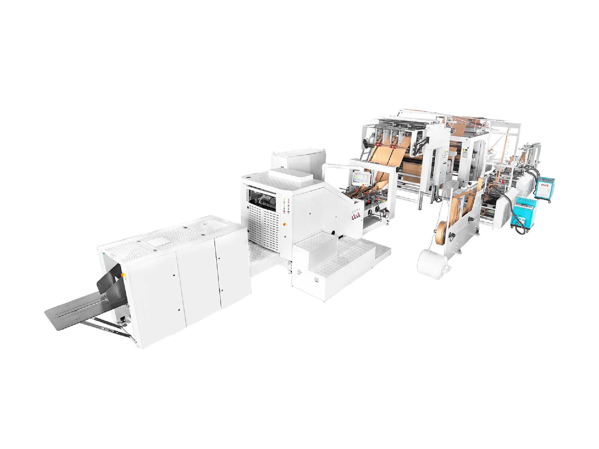 RZFD-450ATF Paper Bag Machine with Twisted Handle Inline Enables Continuous Production of Square Bottom Handled Paper Bags