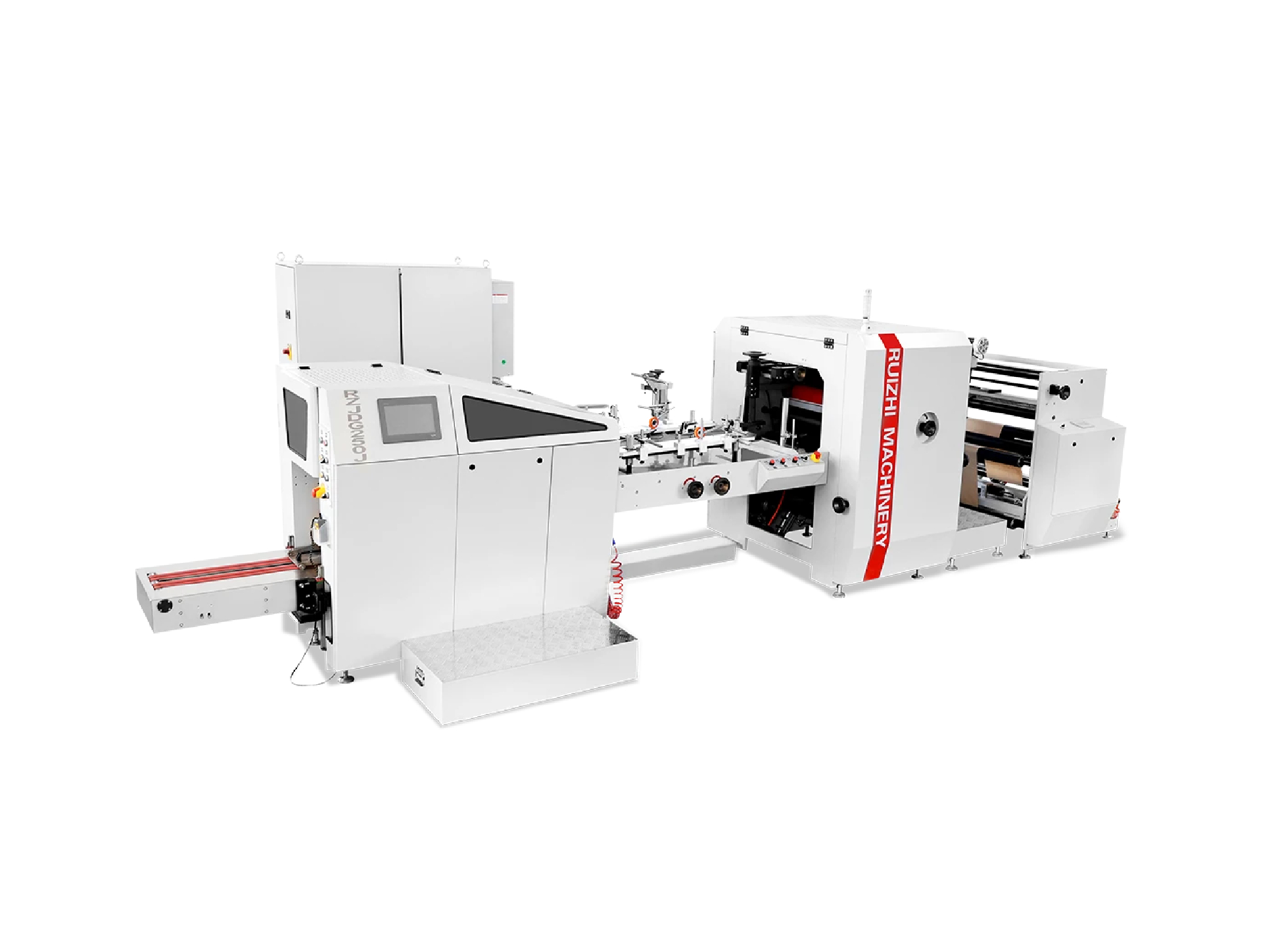 RZJD-G250J Flat Bottom Paper Bag Machine with Printing Inline Improves Packaging Production Efficiency