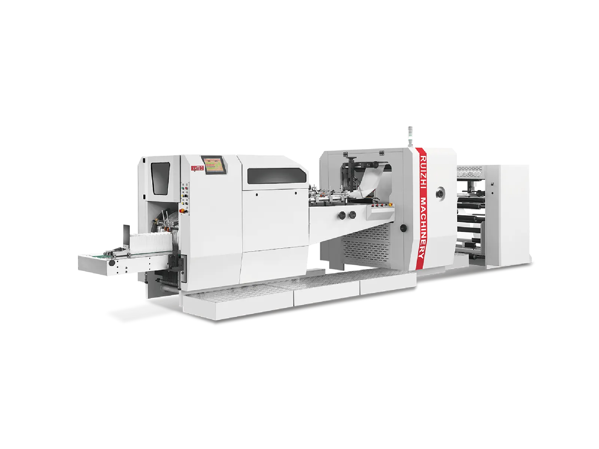 RZJD-G450J Flat Bottom Paper Bag Machine with Window Improves Food Packaging Mass Production Efficiency