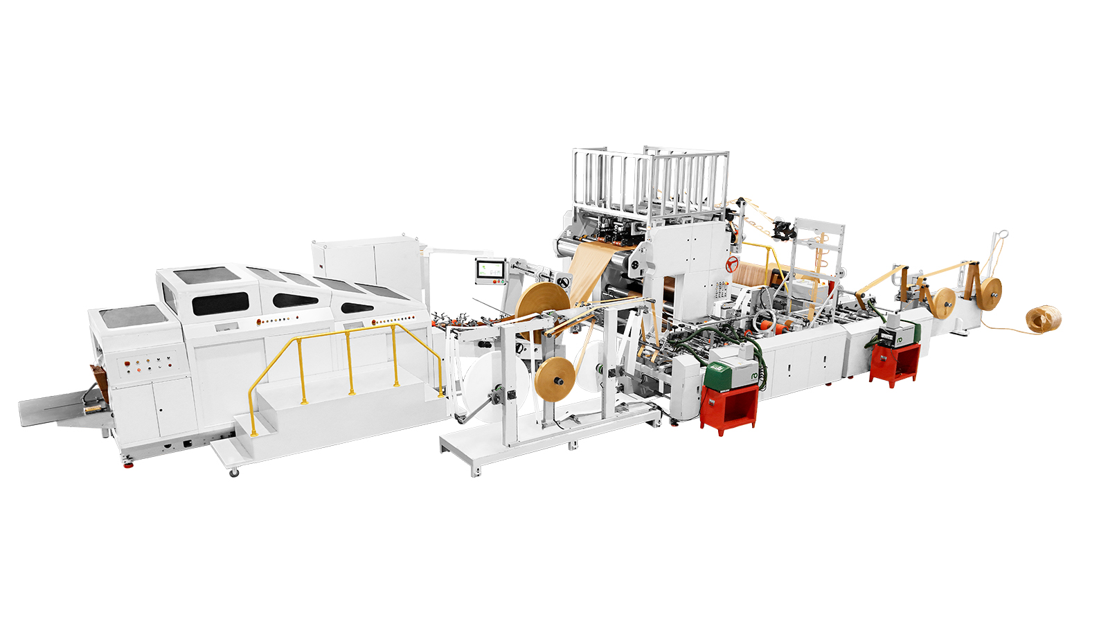 Ruizhi Machinery's RZFD-550NT Fully-Auto Square Bottom Paper Bag Machine with Twsit Handle Inline